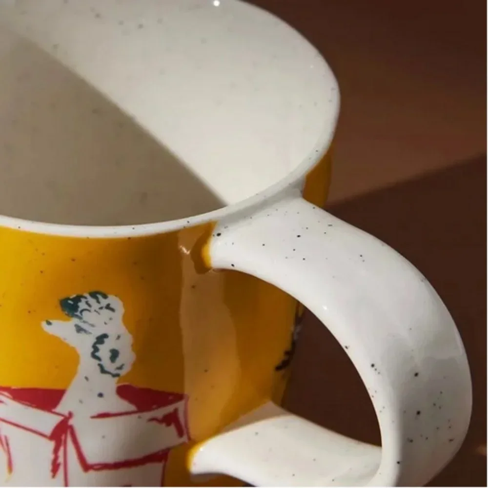 Anthropologie 2 Piece Set Dog Pet Shop Mugs NEW 2 Mugs New in box Yellow